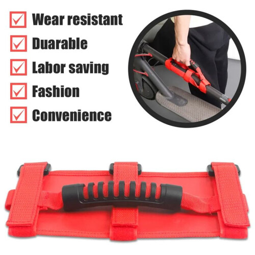 Universal Electric Scooter Carry Handle Shoulder Strap Accessory Webbing Portable Hand Strap Red