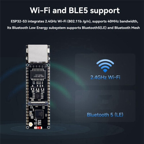 ESP32-S3 Ethernet Development Board with Camera Module and POE Module POE Dual-Core Plate Load Type-C Interface 2