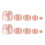 24pcs Daisy French False Toenails, Spring Summer Glossy 6