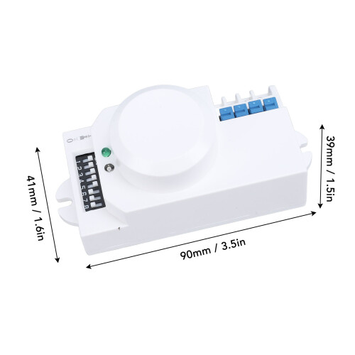Microwave Radar Motion Switch 1200W 5.8GHz Ceiling Light Sensor, 90x41x39mm 1