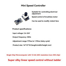 SmallVolume Rudder Electrome Chanical Adjustment Tester DIY BrushlessFan Simple Aircraft Model Motor PWM Governor,A