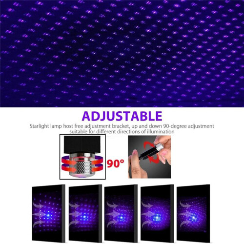 Star Projector Night Light Adjustable Romantic  Flexible USB Interior Car Lights, Portable Night Lamp Decorations 2