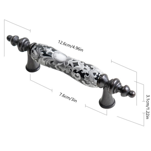 (201) Vintage Black & White Cupboard Handles for Kitchen 1
