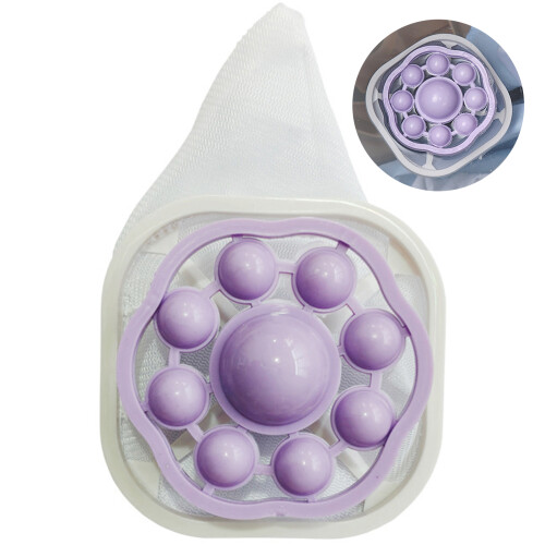 (Purple) Reusable Washing Machine Hair Filter Net Bag 1