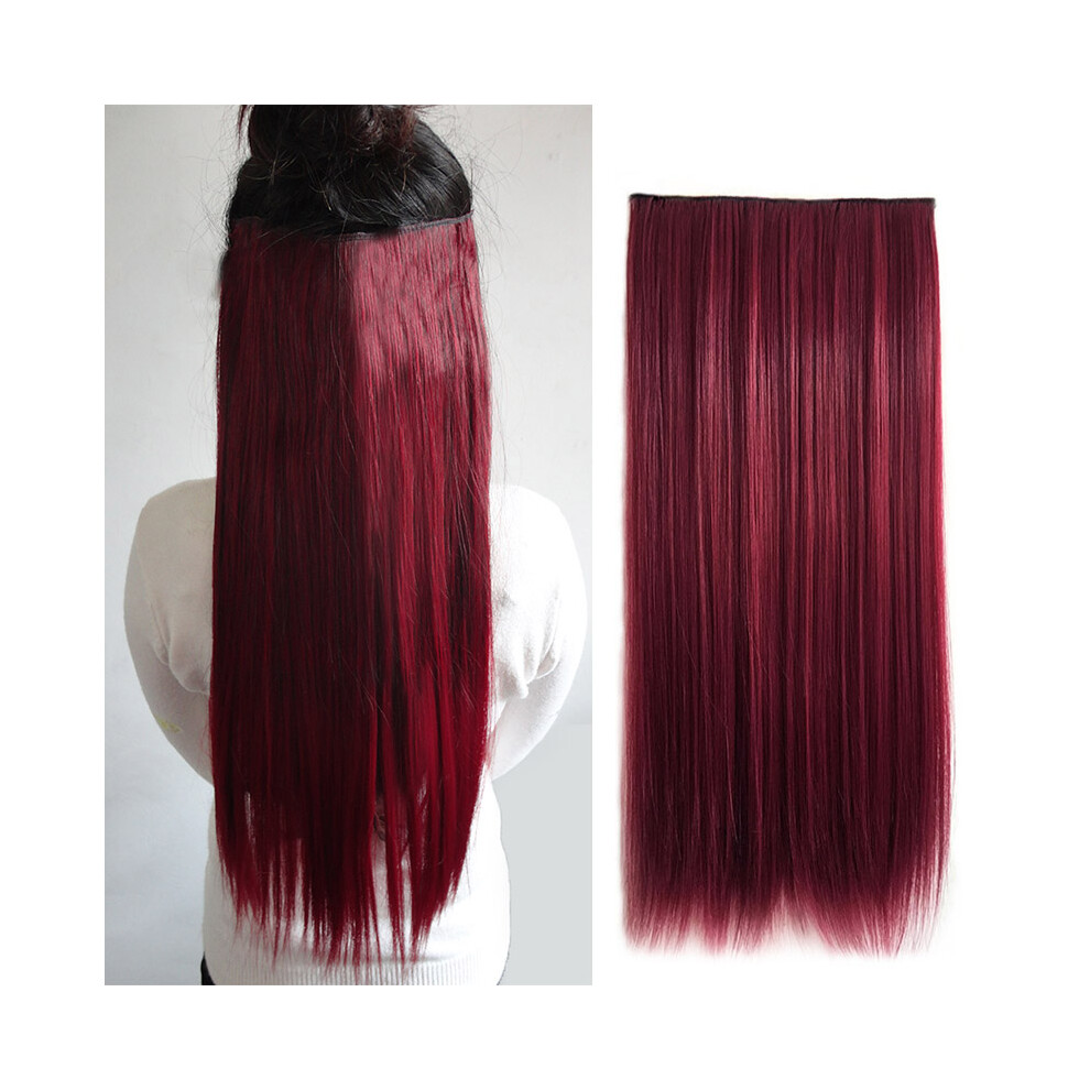 Dachuang Beauty Women\'S Wine Red Clip-In Ponytail Wig (50 Chars)