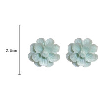 Mint Green Camellia Earrings for Women - Hypoallergenic Gift