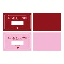 (Half red and pink) Love Notes Scratch Cards for Couples - 50 Chars