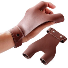 Left Hand Archery Bow Gloves, Cow Leather Tip Protector