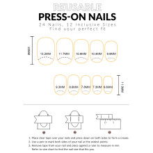 24pcs Red Press On Nails for Women