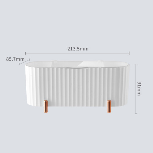 Light Luxury Makeup Desk Organizer Multi Compartments White 280g 1