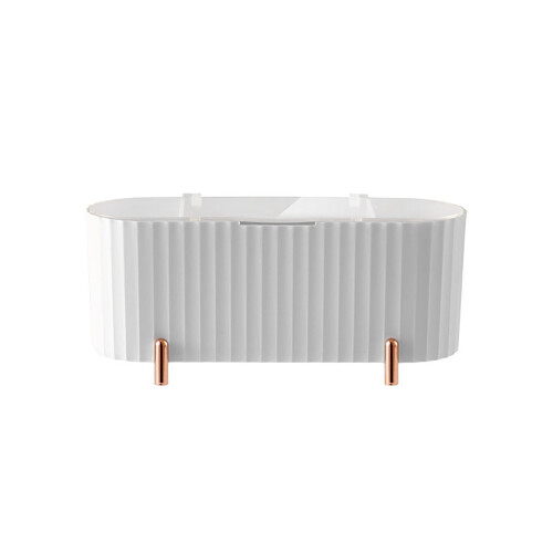 Light Luxury Makeup Desk Organizer Multi Compartments White 280g 2