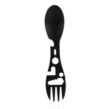 (Black) Stainless Steel Camping Fork for Hiking Travel