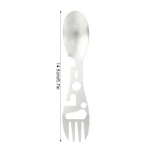 (Silver) Stainless Steel Camping Fork for Hiking Travel