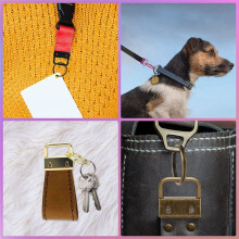 30 Pack 32Mm Metal Color Tail Clip Set 5 Color Metal Ribbon Hanging Clip with Key Ring DIY Tools.