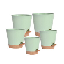 Paquete de 5 Macetas de Riego AutomáTico de 5 Pulgadas para Plantas de Interior, Macetas con Orificios de Drenaje y Cuerda de Mecha Verde