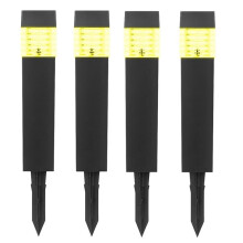 4PCS Solar Powered Solar-Powered De-Icing Light, Solar Outdoor De-Icing Light, Solar Ground Plug-in Light Warm Light