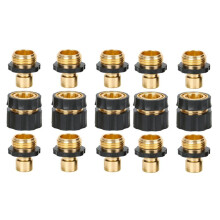 Garden Hose Quick Connect Fittings with Water Stop, Metal Hose Quick-Connect Fittings, 3/4 Inch GHT Quick Connector Set