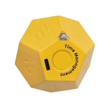Timer Rotate Dodecagon Uppladdningsbar Timer Ljud Vibrera Ljus Larm Vänd Timer Nedräkning för Timemanager Gul