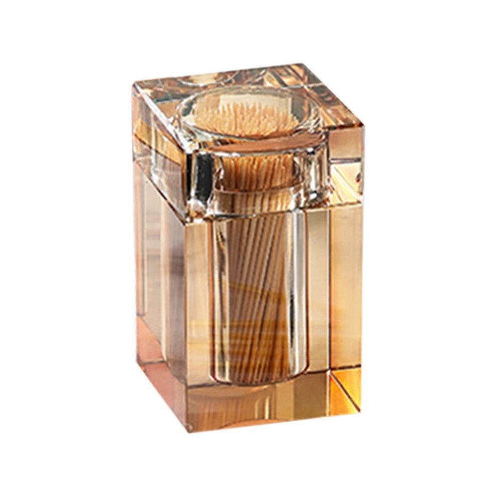 Luxury Glass Toothpick Box  Home Dining Table Hotel Cotton Swab Dental Floss StorageBox Jar Clear GlassContainer A-image-OPC-PSWDDXC-NEW