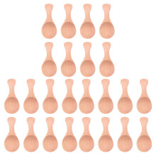 24Pcs Small Wooden Salt Spoon Solid Wood Condiments Spoon Handmade Honey Teaspoon Seasoning Sugar Coffee Tea Jam