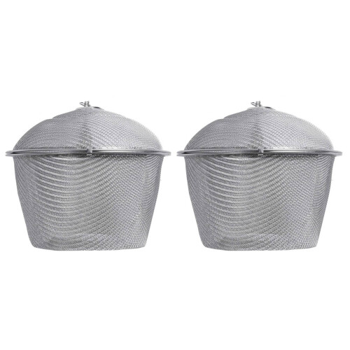 2X Extra Large Stainless Steel Twist Lock Mesh Tea  Tea Infuser with Hook Chain