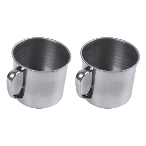 2X Edelstahl-Kaffee-Tee-Becher-Schale-Camping / Reise-3.5 1