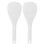 2X Kitchen Dotted White Plastic Flat Rice Scoop Paddle Meal Spoon 2