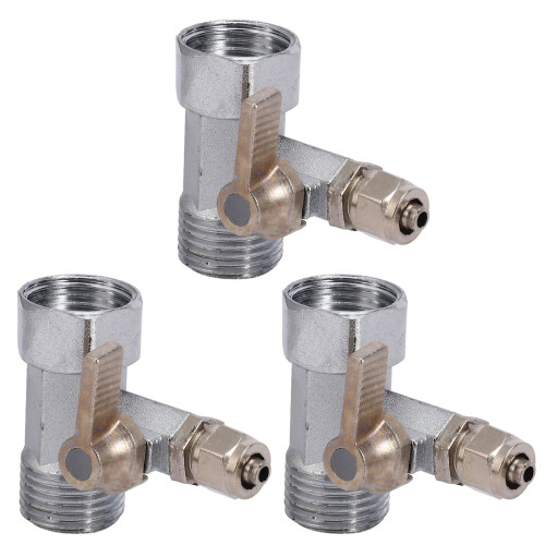 Adaptador de áGua de AlimentaçãO de 3X RO 1/2 Polegadas um 1/4 Polegadas Torneira de VáLvula de Esfera de AlimentaçãO Por Osmose Reversa Prata