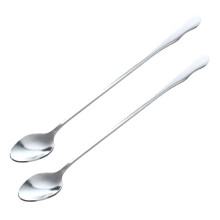 2X in Acciaio Inox da Tavola Manico Lungo Scoop Cucchiaino 10 pollice