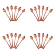 Wooden Spoons, 24 Pieces Wood Soup Spoons for Eating Mixing Stirring, Long Handle Spoon Kitchen Utensil