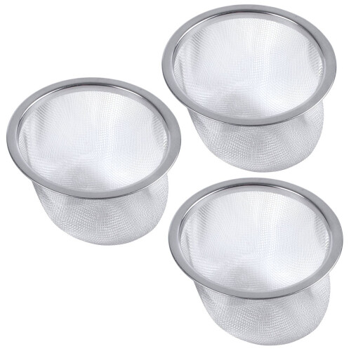 3X Teapot Diameter 80mm Metal Mesh Tea Leaf Spices Strainer Basket 1