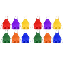24 Pack 6 Color Kids Aprons Children Painting Aprons Kids Art Smocks with 2 Roomy Pockets (Brushes Not Included)
