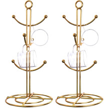 2X 6 Ganci per Asciugare la Tazza di Caffè Cucina Tazza Da Caffè per Alberi Supporto Da Banco per Tazze Da Tè, Oro