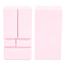 Frigorifero in miniatura rosa per casa delle bambole, in plastica