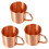 3X Pure Copper Moscow Mule Mug Solid Smooth Without Inside Liner for Cocktail Coffee Beer Milk Water Cup Home Bar 1