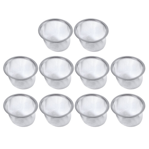 10X Teapot Diameter 80mm Metal Mesh Tea Leaf Spices Strainer Basket 1