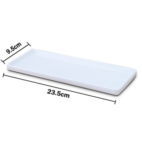 2X Rectangular Ceramic Tray Plate White Porcelain Rectangular Plate Mouthwash Cup Tray Bathroom Living Storage Tray 2