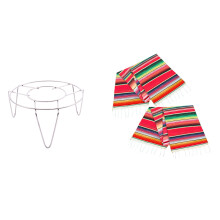 Stainless Steel Steamer Rack Stand Kitchen Cooking 3 Inch High with 2 Pack 14 By 84 Inch Mexican Table Runner
