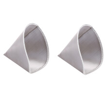 2X Wielokrotnego UżYtku Wlać Filtr do Kawy Filtr Bez Papieru Filtr do Kawy Filtr StożKowy Ze Stali Nierdzewnej Filtr Kroplowy Od 3 do 4 FiliżAnek