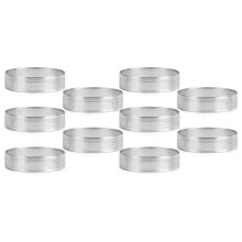 10 Stück KreisföRmiger Edelstahl-Tortenring FranzöSisches Dessert Perforationsform Mousse Obstkuchen Quiche Kuchen