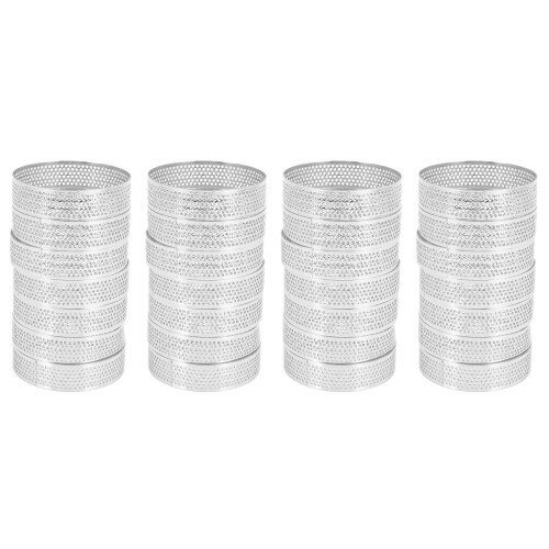 20 Pcs Circular Porous Tart  Bottom  Pie Cake Mould Baking Tools Perforated Cake Mousse , 8cm 1