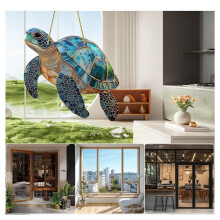 6PCS Lucky Turtle Suncatchers for Window Hanging Turtle Sun Catchers for Indoor Outdoor Window Suncatchers Hanging