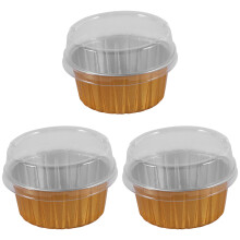 300Pz Tazze Da Forno Monouso Nel Alluminio Creme Brulee Dessert Ovale Cupcake Cups con Lids Cake Egg Tools