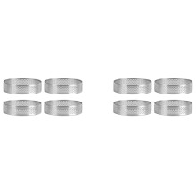 8 Pack Stainless Steel Tart Rings 2.4In,Perforated Cake Mousse Ring,Cake Ring Mold,Round Cake Baking Tools