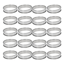 4 Inch Muffin Rings Crumpet Rings, Set of 50 Stainless Steel Muffin Rings Molds Double Rolled Tart Rings Round Tart Ring