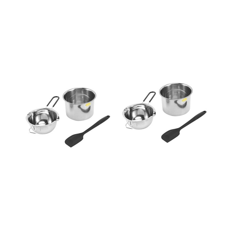 2X Double Boiler Pot Set Stainless Steel Melting Pot With Silicone Spatula For Melting Chocolate,Soap,Wax,Candle Making 4713950360266