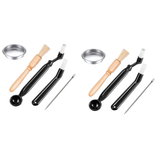 2X Coffee Machine Cleaning Set Coffee Grinder Brush Coffee Machine Group  Cleaning Brush with Coffee Machine Filter 1
