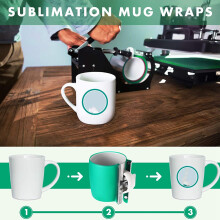 3 StüCke 3D Sublimation Silikon Tassen Verpackung, Mit 3 Rollen 33 M WäRme üBertragung Band für Bedrucken Von Tassen Transfer Maschine