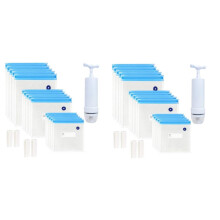 Sous Vide-Påsar 40-Pack ÅTeranvändbar Elektrisk Vakuummatförvaring Spara Sealer Spis med 2 Handpump, 3-Storlekar Förseglad Påse, 8 Klämmor
