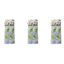 6PCS Pastoral Flower Polka Dot Door/Refrigerator Handle Cover Fridge Door Handle Gloves Home Decor